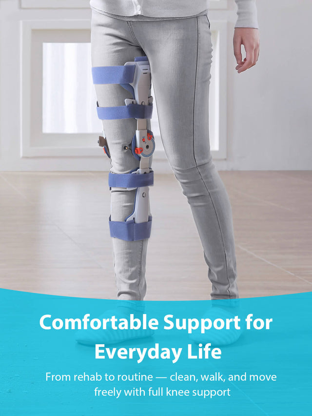 Hinged Knee Brace Lite Post-Op ROM Knee Support for ACL, MCL, PCL & Arthritis | KD Brace