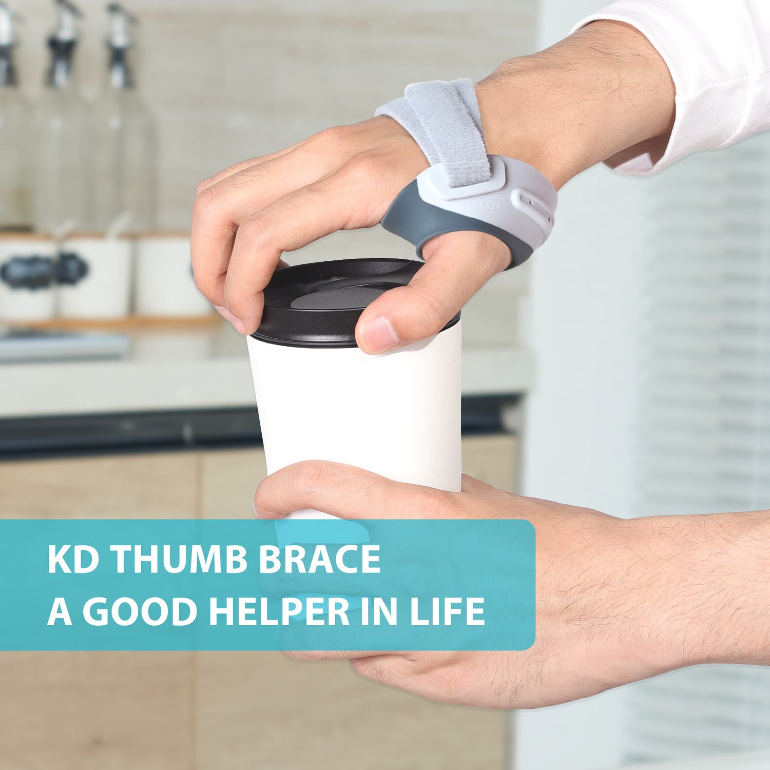 KD CMC Thumb Brace Elite - Enhanced Comfortable Support for Arthritis & Joint Pain Relief - Grey