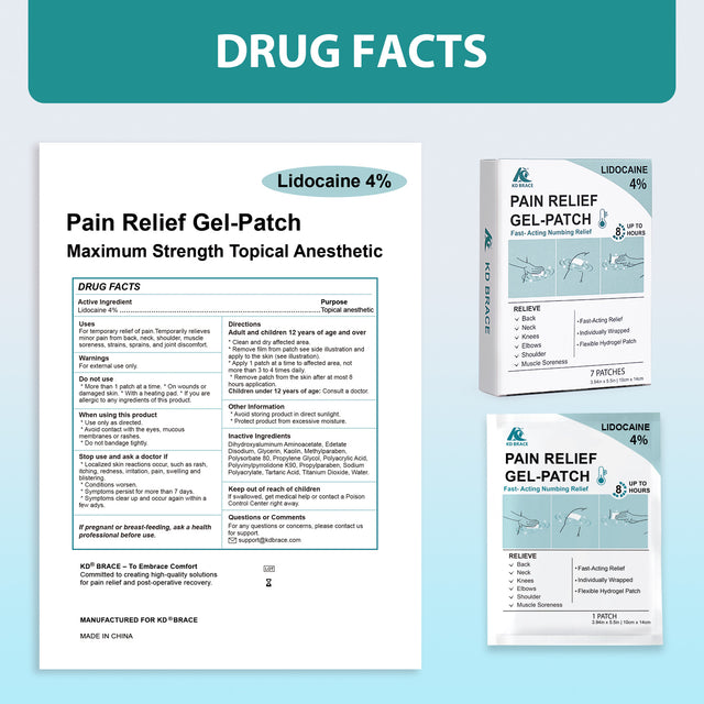 4% Lidocaine Pain Relief Patches | KD Brace