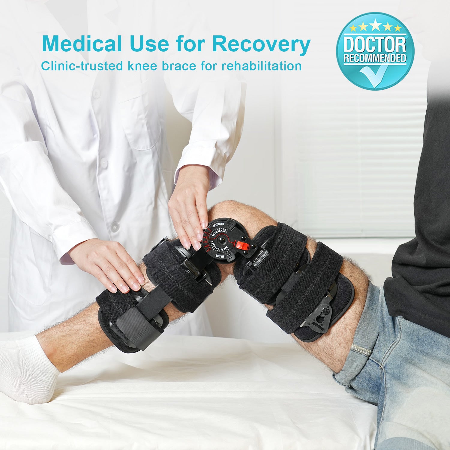 KD Medical Hinged ROM Knee Brace for Post-Surgery & Sports Recovery – Adjustable ROM with Enhanced Stabilization, ACL/MCL Support