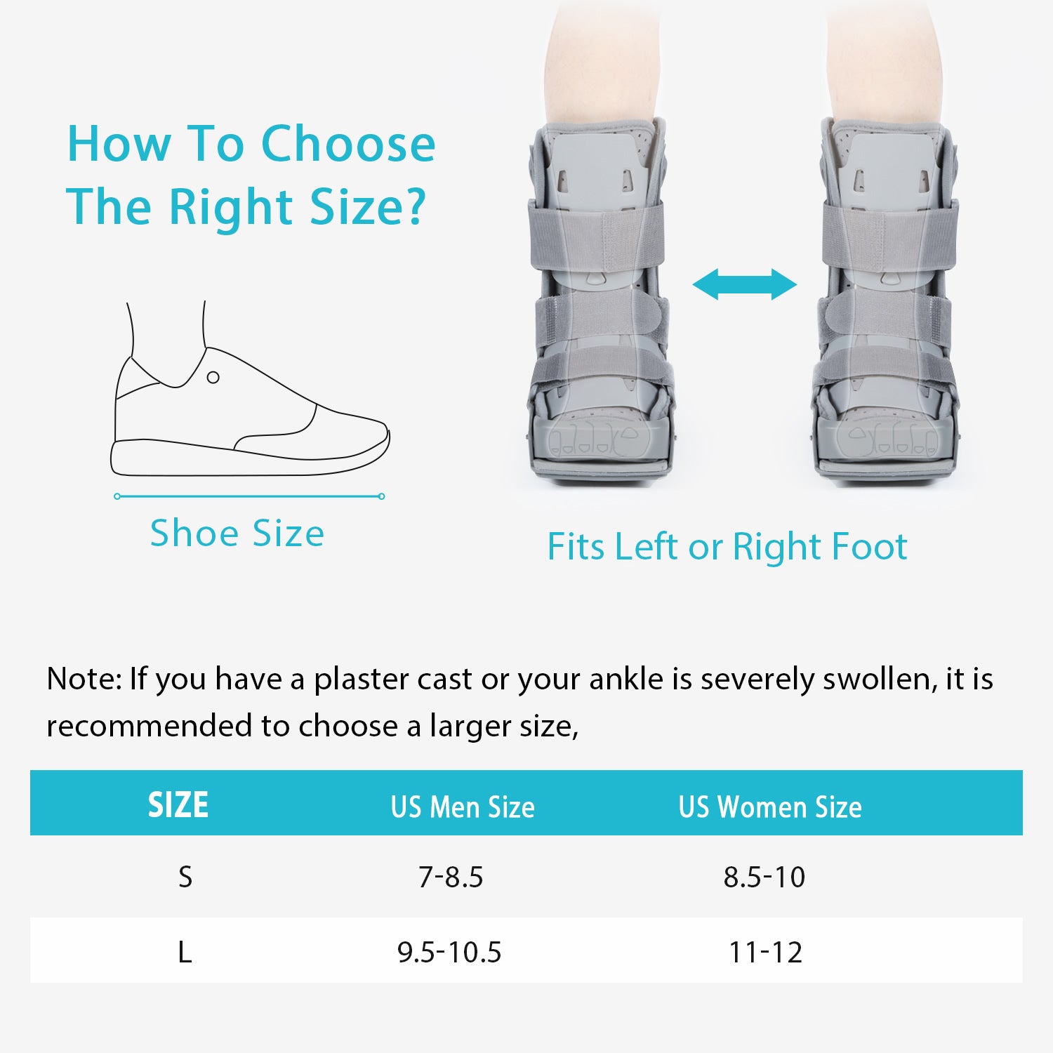 KD Short Air Walker Boot – Adjustable Ankle Support for Injury Recovery & Post-Surgery Rehabilitation